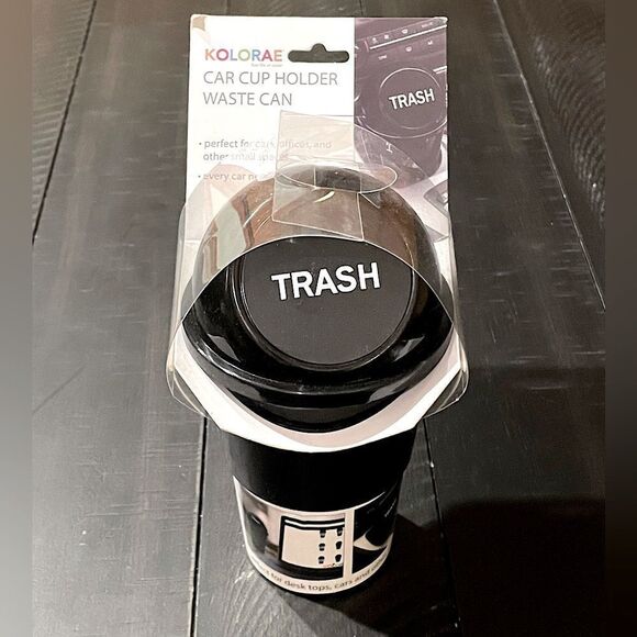 NWT! Kolorae, Black Car/Cup Holder Trash Can. - Picture 1 of 5